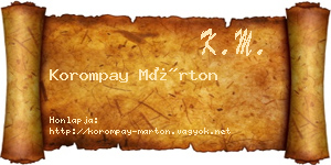 Korompay Márton névjegykártya