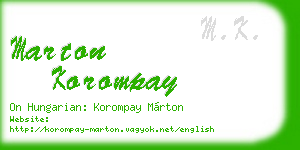 marton korompay business card